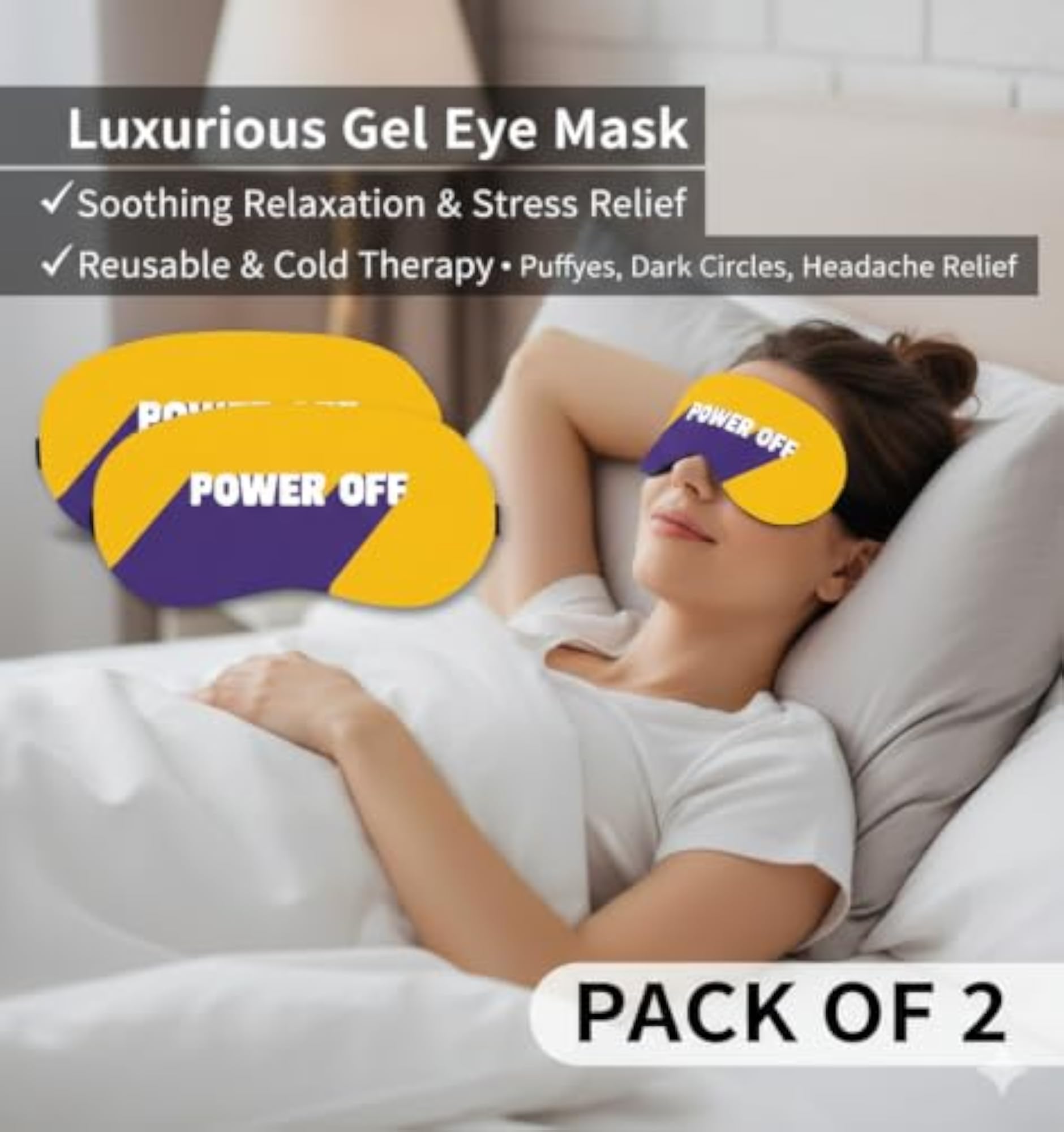 Power Off & Sparkle Eye Mask for Sleep, Light Blocking